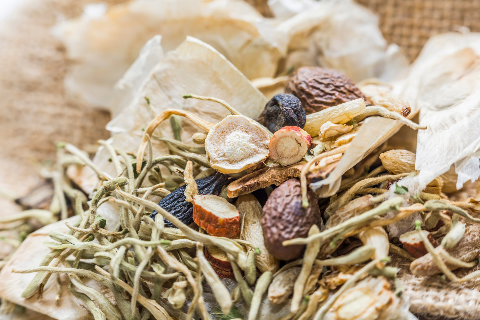 A photo of loose Chinese herbs