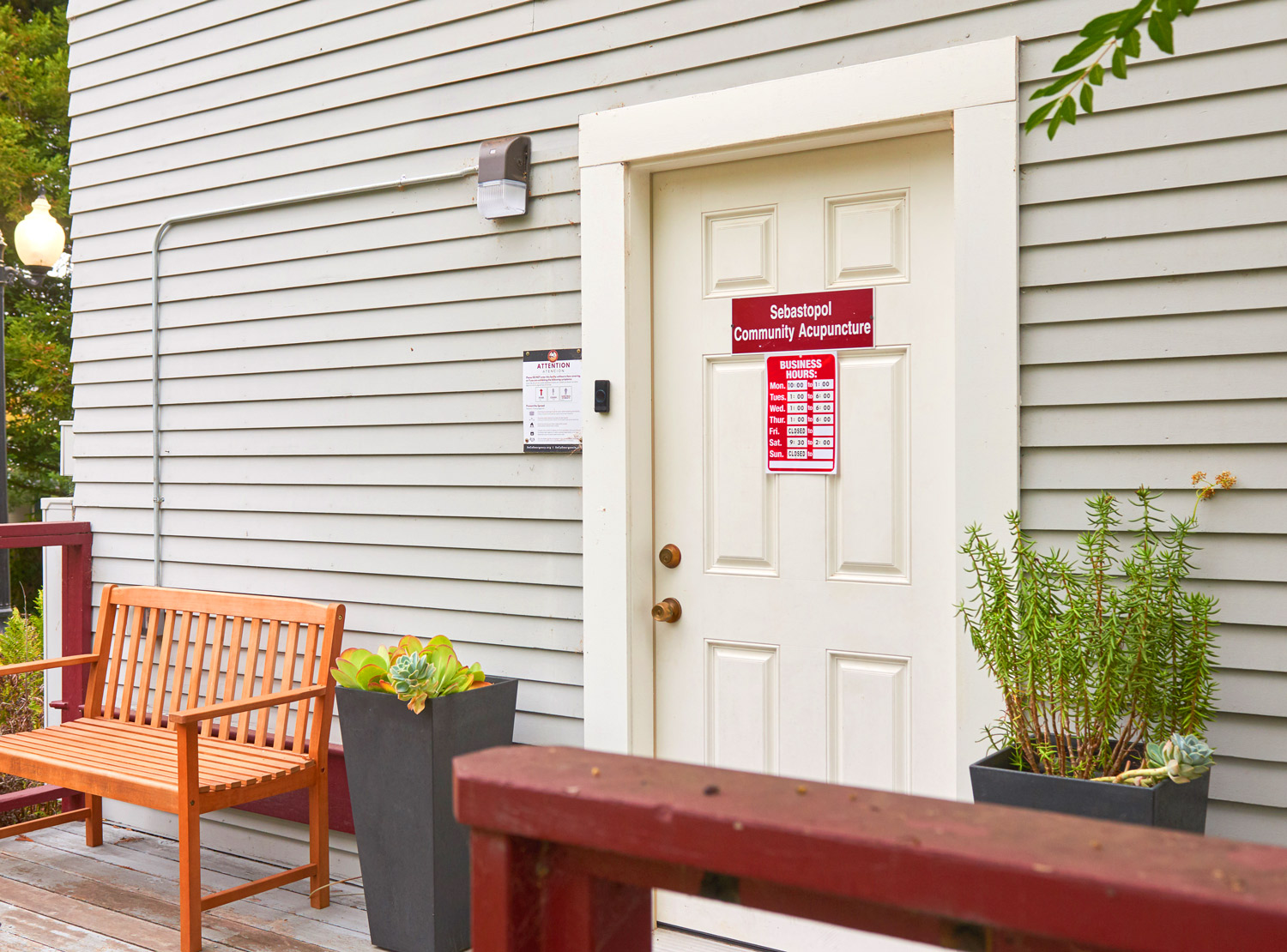 A photo of the entrance to Sebastopol Community Acupuncture