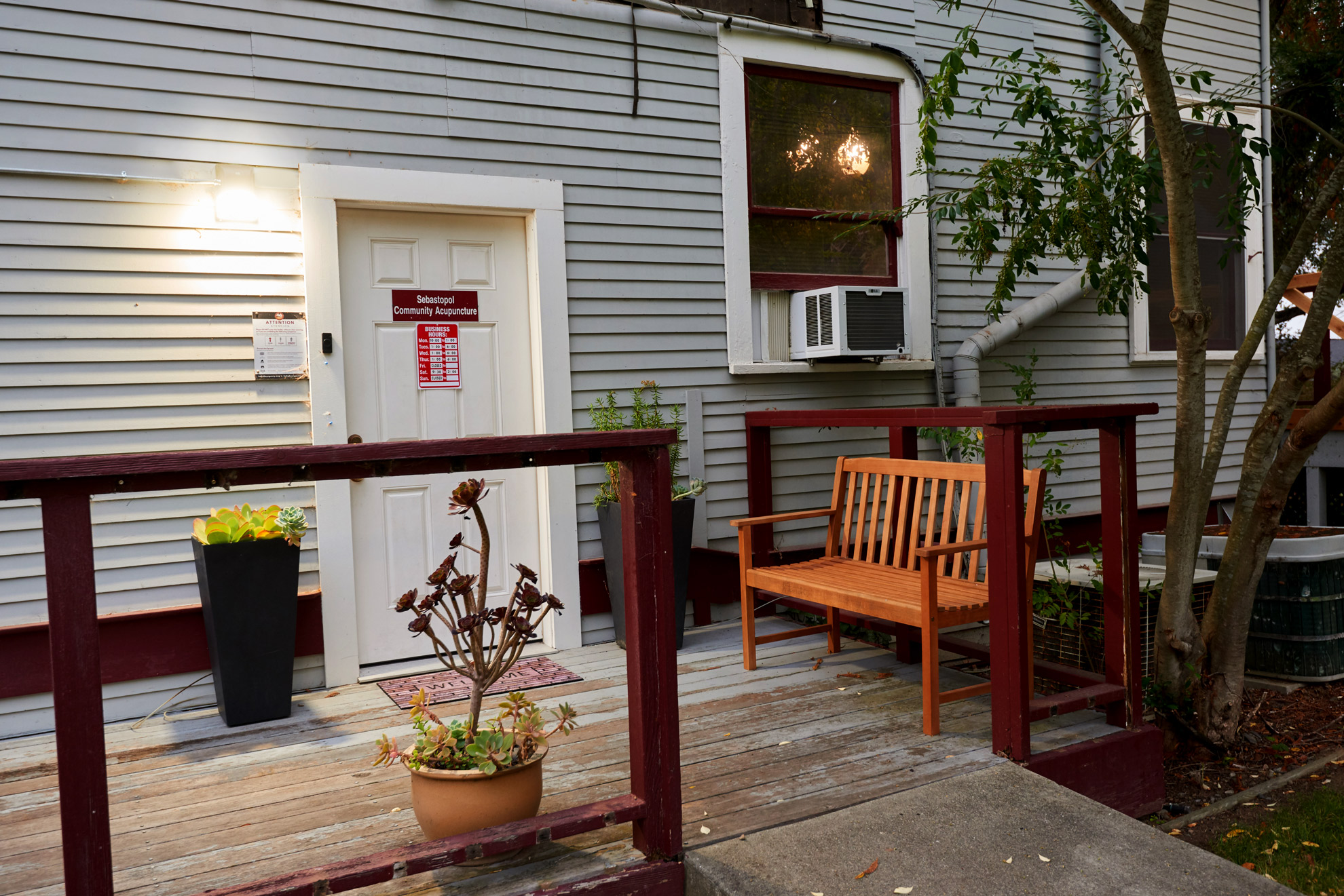 A photo of the exterior entrance to Sebastopol Community Acupuncture